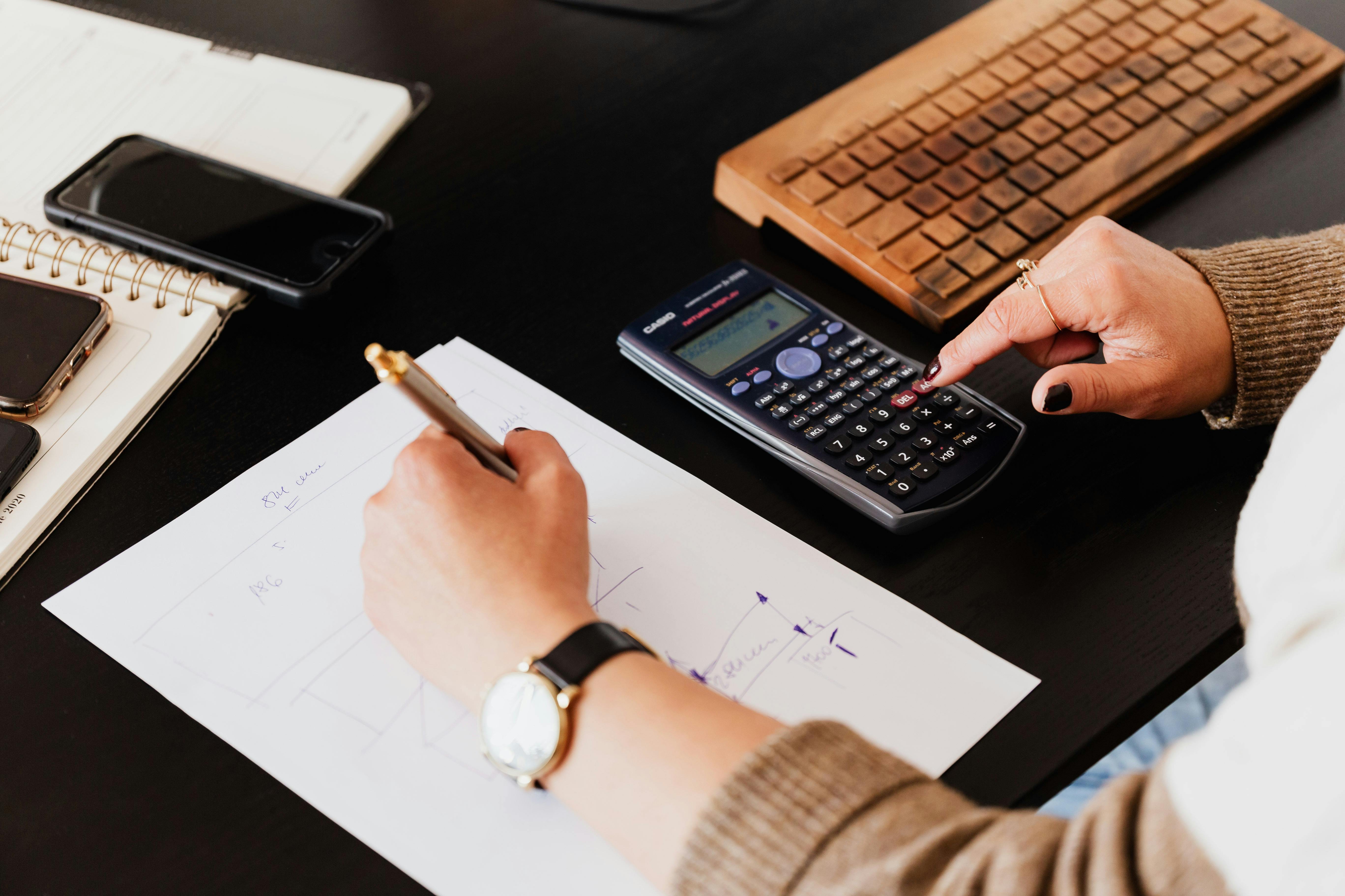 Accountant working at a desk